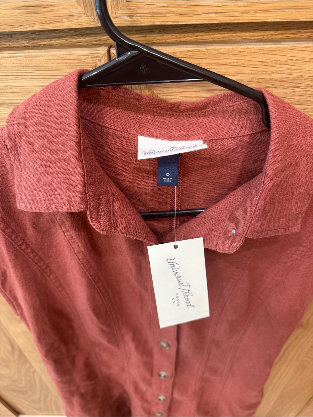 Universal Thread Rust Button-Front Mini Dress - Picture 3 of 6